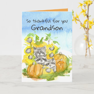 Prettig Thanksgiving Kleinzoon Wasbeer Bosland Kaart