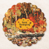 Prettig Thanksgiving, Kleuren van de herfst mok Kartonnen Onderzetters (Voorkant)