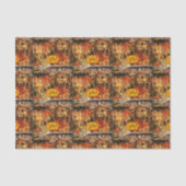 "Prettig Thanksgiving", Kleuren van de herfst Tissuepapier (Voorkant)