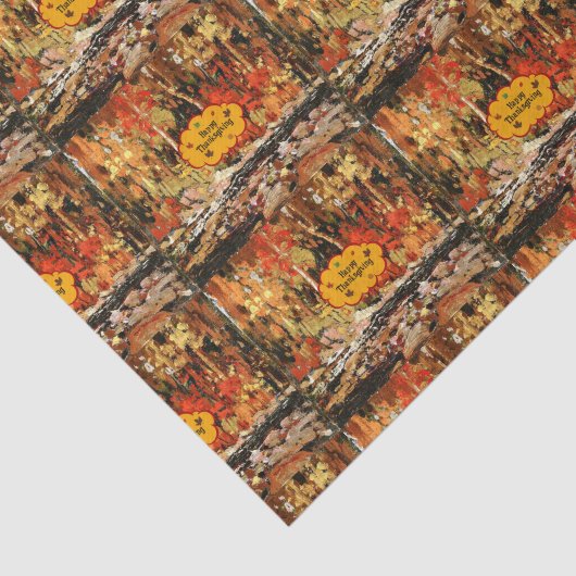 "Prettig Thanksgiving", Kleuren van de herfst Tissuepapier (Detail)