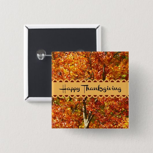 Prettig Thanksgiving - Kleuren van de Herfst Vierkante Button 5,1 Cm (Voorkant /achterkant)