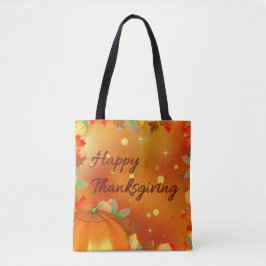 Prettig Thanksgiving Kleurrijke herfstbladeren Tote Bag