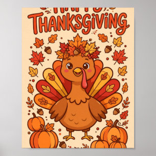 Prettig Thanksgiving — Knuffel Kartonnen Kalkoen Poster