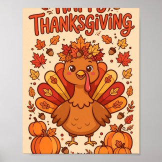 Prettig Thanksgiving — Knuffel Kartonnen Kalkoen Poster