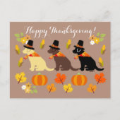 Prettig Thanksgiving Labrador Silhouet Briefkaart (Voorkant)