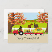 Prettig Thanksgiving Labradors en Tractor Briefkaart (Voorkant / Achterkant)