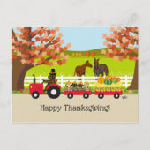Prettig Thanksgiving Labradors en Tractor Briefkaart (Voorkant)