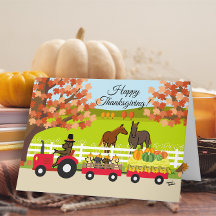 Prettig Thanksgiving Labradors en Tractor