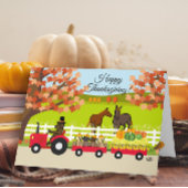 Prettig Thanksgiving Labradors en Tractor Kaart