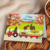 Prettig Thanksgiving Labradors en Tractor Kaart