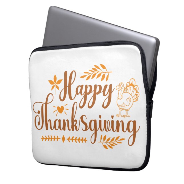 Prettig Thanksgiving Laptop Sleeve (Voorkant Links)
