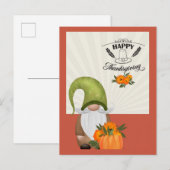 Prettig Thanksgiving Lieve Gnoom Briefkaart (Voorkant / Achterkant)