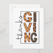 Prettig Thanksgiving Luipaardprint Regenboogkalkoe Uitnodiging Briefkaart (Voorkant / Achterkant)