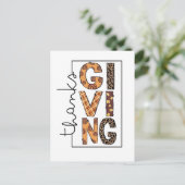 Prettig Thanksgiving Luipaardprint Regenboogkalkoe Uitnodiging Briefkaart (Staand voorkant)