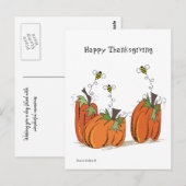 Prettig Thanksgiving met Drie Bijen Ansichtkaart  Briefkaart (Voorkant / Achterkant)