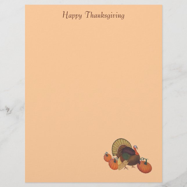 Prettig Thanksgiving met kalkoen briefhoofd (Voorkant)