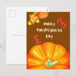 Prettig Thanksgiving met Mopshagedis en Pijnboom H Feestdagenkaart