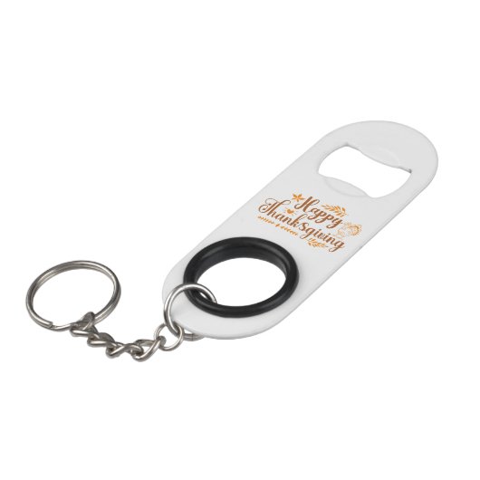 Prettig Thanksgiving Mini Flessenopener (Voorkant Gekanteld)
