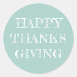 Prettig Thanksgiving Modern Eenvoudig Blauw Ronde Sticker