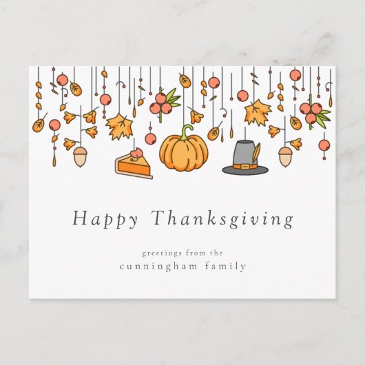 Prettig Thanksgiving Modern Eenvoudig Chic Briefkaart (Voorkant)