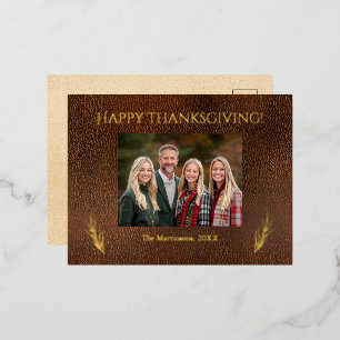 Prettig Thanksgiving Modern Familie Foto Folie Feestdagen Briefkaart