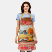 Prettig Thanksgiving Modern Mooie Herfst Schort (Gedragen)