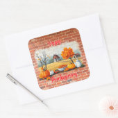 Prettig Thanksgiving Modern Mooie Herfst Vierkante Sticker (Envelop)