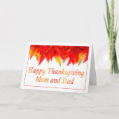 Prettig Thanksgiving Moeder En Vader Rode Bladeren Kaart (Voorkant)