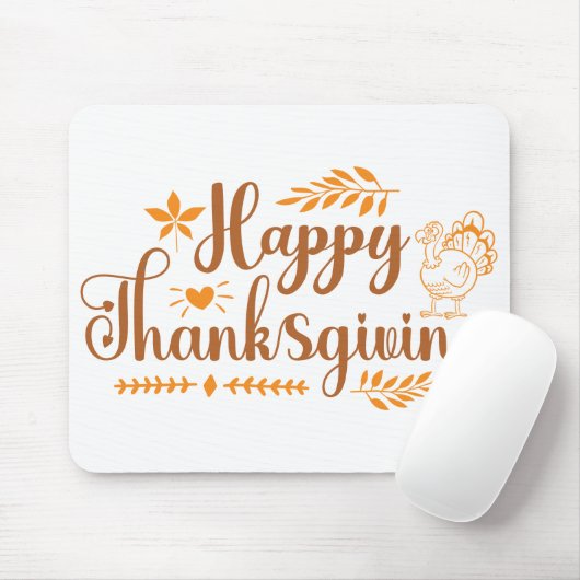 Prettig Thanksgiving Muismat (Met muis)