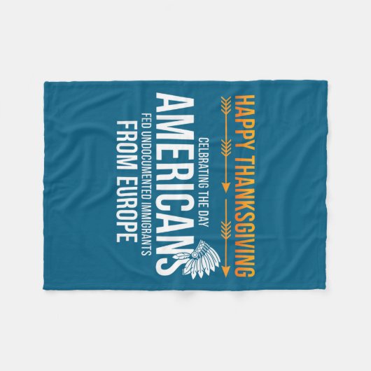 Prettig Thanksgiving, Native American Truth_ Ameri Fleece Deken (Voorkant (Horizontaal))