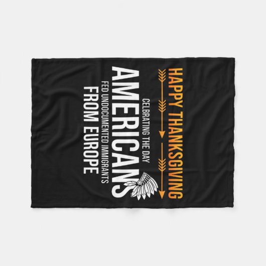 Prettig Thanksgiving, Native American Truth_ Ameri Fleece Deken (Voorkant (Horizontaal))
