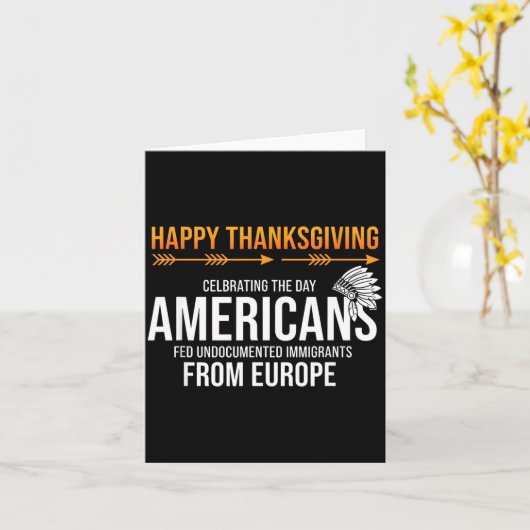 Prettig Thanksgiving, Native American Truth_ Ameri Kaart (Gele Bloem)