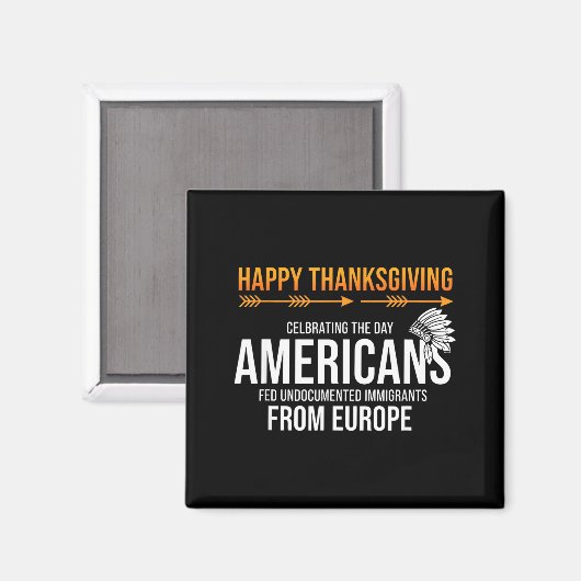 Prettig Thanksgiving, Native American Truth_ Ameri Magneet (Voorkant / Achterkant)