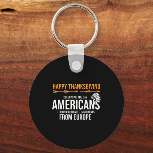 Prettig Thanksgiving, Native American Truth_ Ameri Sleutelhanger (Voorkant)