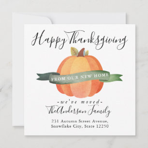 Prettig Thanksgiving Nieuwe Thuis Pompoen Feest Ve Aankondiging