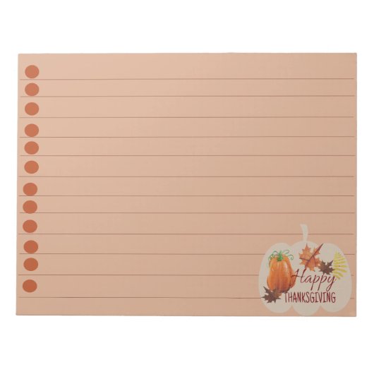 Prettig Thanksgiving  Notitieblok (Voorkant)