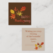 Prettig Thanksgiving Notitiekaartje (Voorkant / Achterkant)