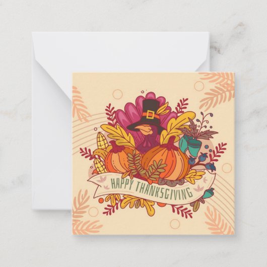Prettig Thanksgiving Notitiekaartje (Voorkant)