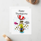 Prettig Thanksgiving Notitiekaartje (Voorkant / Achterkant in situ)