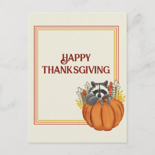 Prettig Thanksgiving Pampkin, Wasbeer Briefkaart