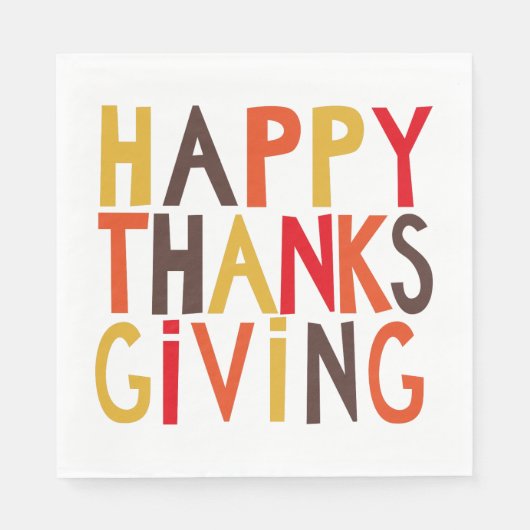 Prettig Thanksgiving! Papieren Beker Servet (Voorkant)