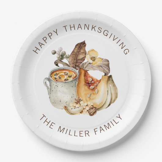 Prettig Thanksgiving Papieren Bordje (Voorkant)