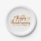 Prettig Thanksgiving Papieren Bordje (Voorkant)