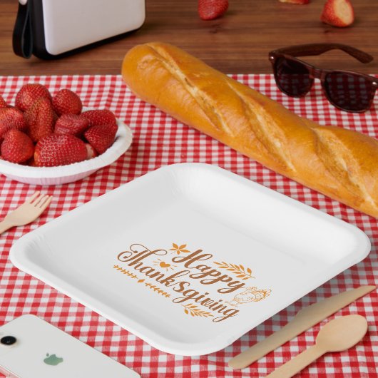 Prettig Thanksgiving Papieren Bordje (Picknick)