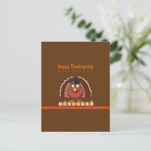 Prettig Thanksgiving, pelgrim kalkoen Briefkaart