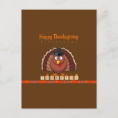 Prettig Thanksgiving, pelgrim kalkoen Briefkaart (Voorkant)