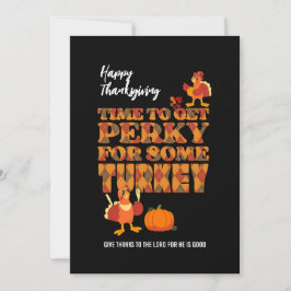 Prettig Thanksgiving PERKY VOOR KALKOEN Christian Feestdagenkaart
