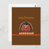 Prettig Thanksgiving, Pilgrim Turkey Briefkaart (Voorkant / Achterkant)