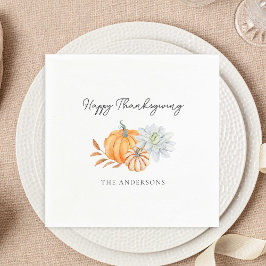 Prettig Thanksgiving Pompoen Herfst Elegante Decor Servet