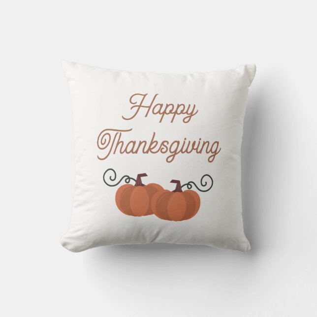 Prettig Thanksgiving Pompoen Herfst  Kussen (Voorkant)